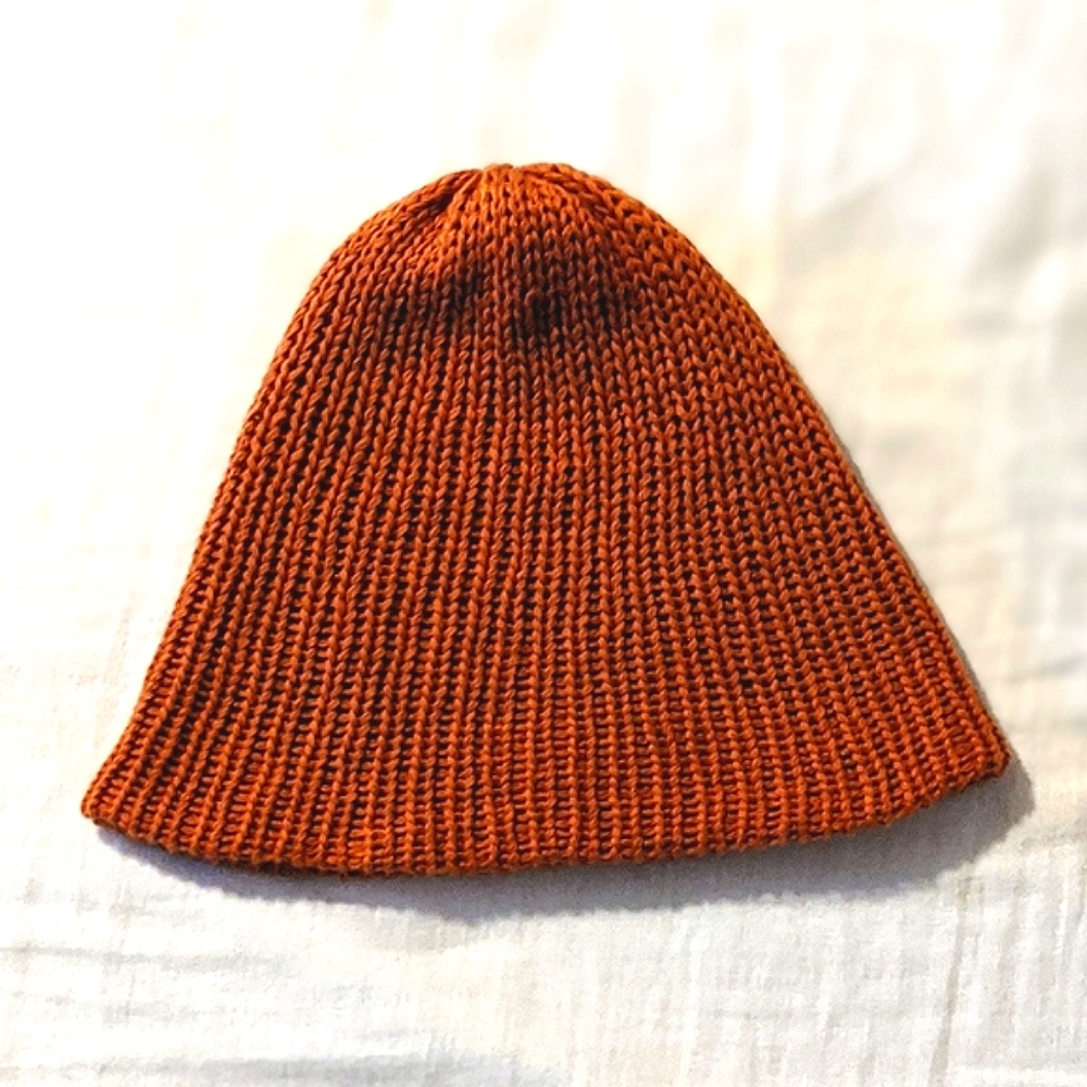 Hand knitted burnt sienna beanie (**other colors available to be made to order*)